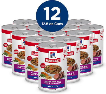 Hill's Science Diet Savory Stew 12.8 Ounce can texture close up.