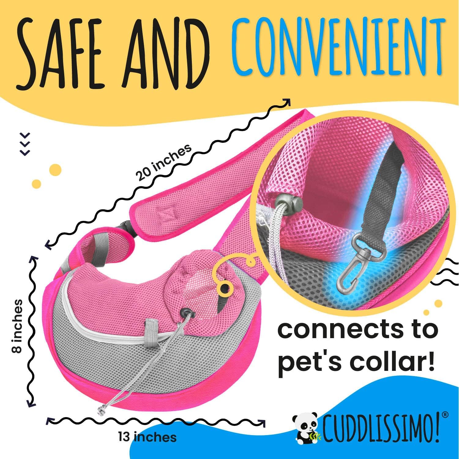 Cuddlissimo! pet sling showing padded bottom support