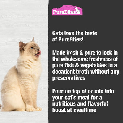 Close up of five ingredient label on PureBites cat broth pouch