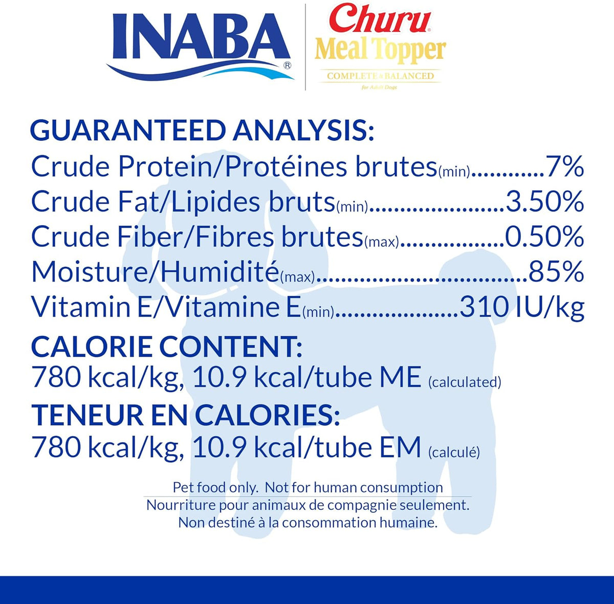 Complete and balanced creamy dog treat variety pack back label details