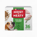 Purina Moist and Meaty Real Chicken Soft Dog Food front view box packaging
