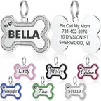 YEHANTI Dog Tags Personalized for Pets - Durable Stainless Steel Pet ID Tags with Lovely Icons, Glitter Bone Custom Dog Tags for Large Small Dogs Cats, Dog Name Tags Engraved On Both SidesS, Pink - Image 11
