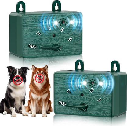Saigain 2-Pack Dog Bark Deterrent Devices front view green finish