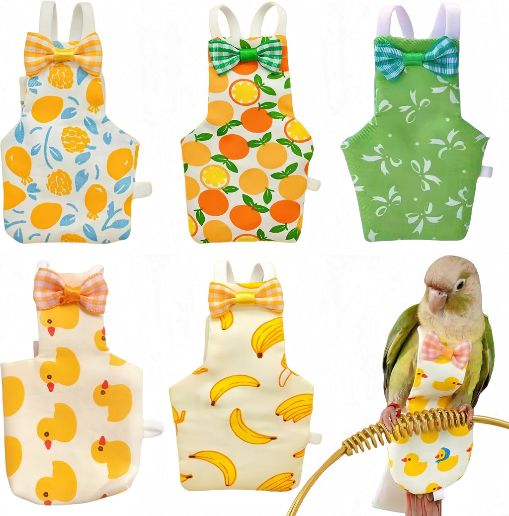 5 Pcs Bird Diapers Bird Harness Flight Suits Diapers Reusable Parrot Nappy with Waterproof Inner Layer Washable Cute Urine Wet Suit for Cockatiel Budgie Conure Macaw Parakeet Lovebird,M - Image 10