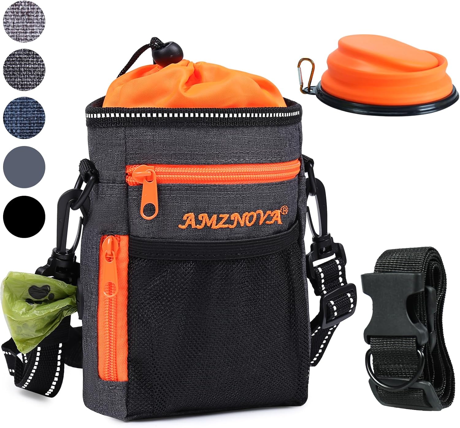 AMZNOVA premium imported dog treat pocket with adjustable shoulder strap
