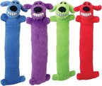 Multipet Loofa Dog plush companion toy showing the lightweight fiberfill construction.