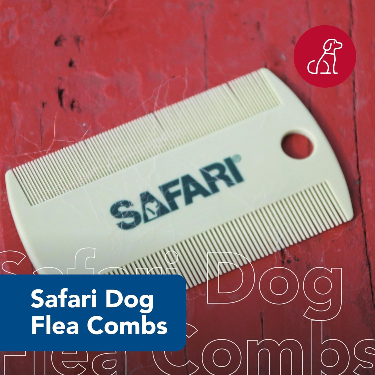 Close up of Coastal Pet Safari flea comb fine teeth design