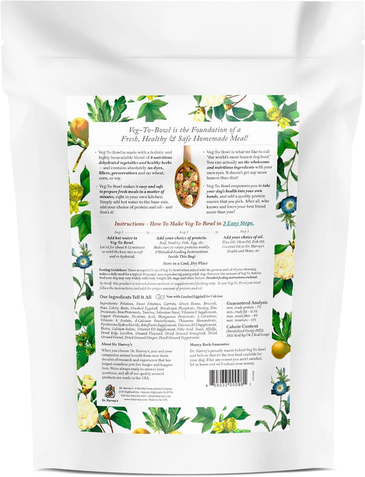Dr. Harvey's dehydrated vegetable mix for dogs packaging