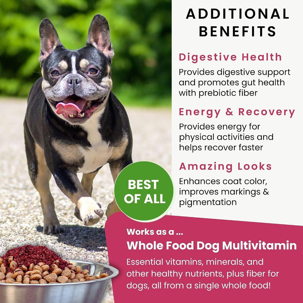 Natural anti itch dog food topper package for skin sensitivity management