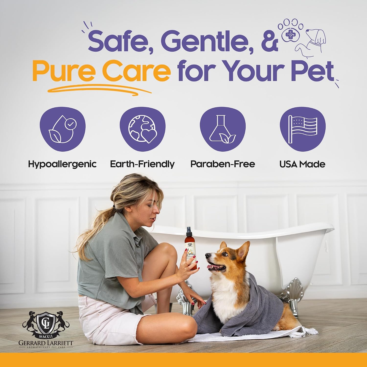 Gerrard Larriett USA imported premium dog grooming spray for sensitive skin
