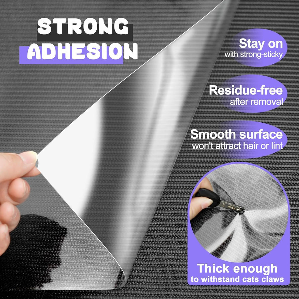 Close up of transparent furniture protector vinyl material