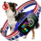 Bark Collar for Large Medium Small Dogs - Smart AI 1S Stop Barking, Anti Barking Device & Dog Training Collar with Beep, Vibration & 8-Level Sensitivity, IP67 Waterproof - Red White Blue - Image 1