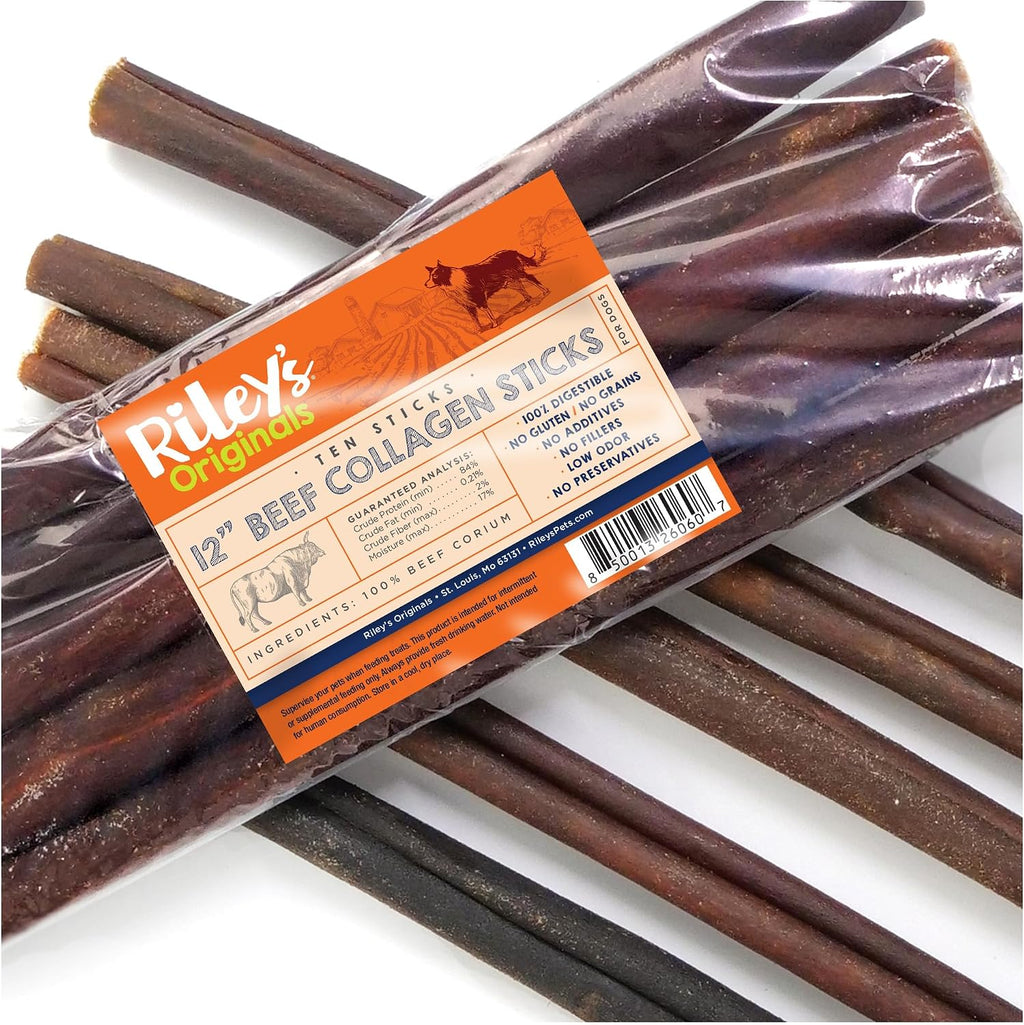 Riley's 6 Inch Beef Collagen Sticks for Dogs, Collagen Chews for Dogs, Bully Stick & Rawhide Alternative, Long Lasting, No Raw Hide Chews, Single Ingredient Dog Treat - 5 ct - Image 10