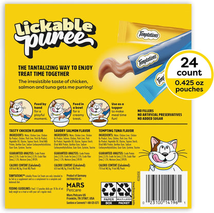 Squeezable Temptations creamy puree tubes for cats