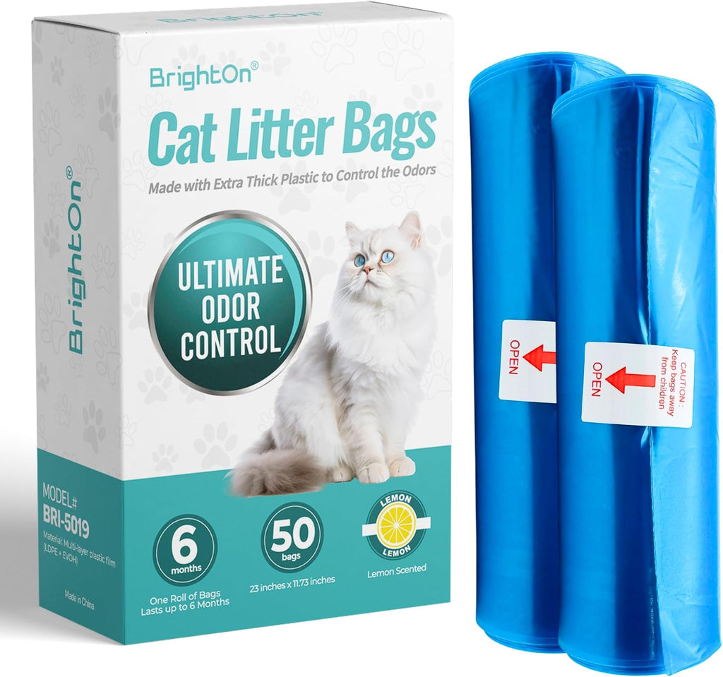 BrightOn(R), 75 Bags, Litter Bag Refill Bags for Genie Easy Roll Litter Bin, Ultimate Odor Control, Lemon Scented (75 Bags / 3 Dispensers) - Image 12