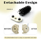 Nylon bristles on aquatic turtle scratcher toy close up
