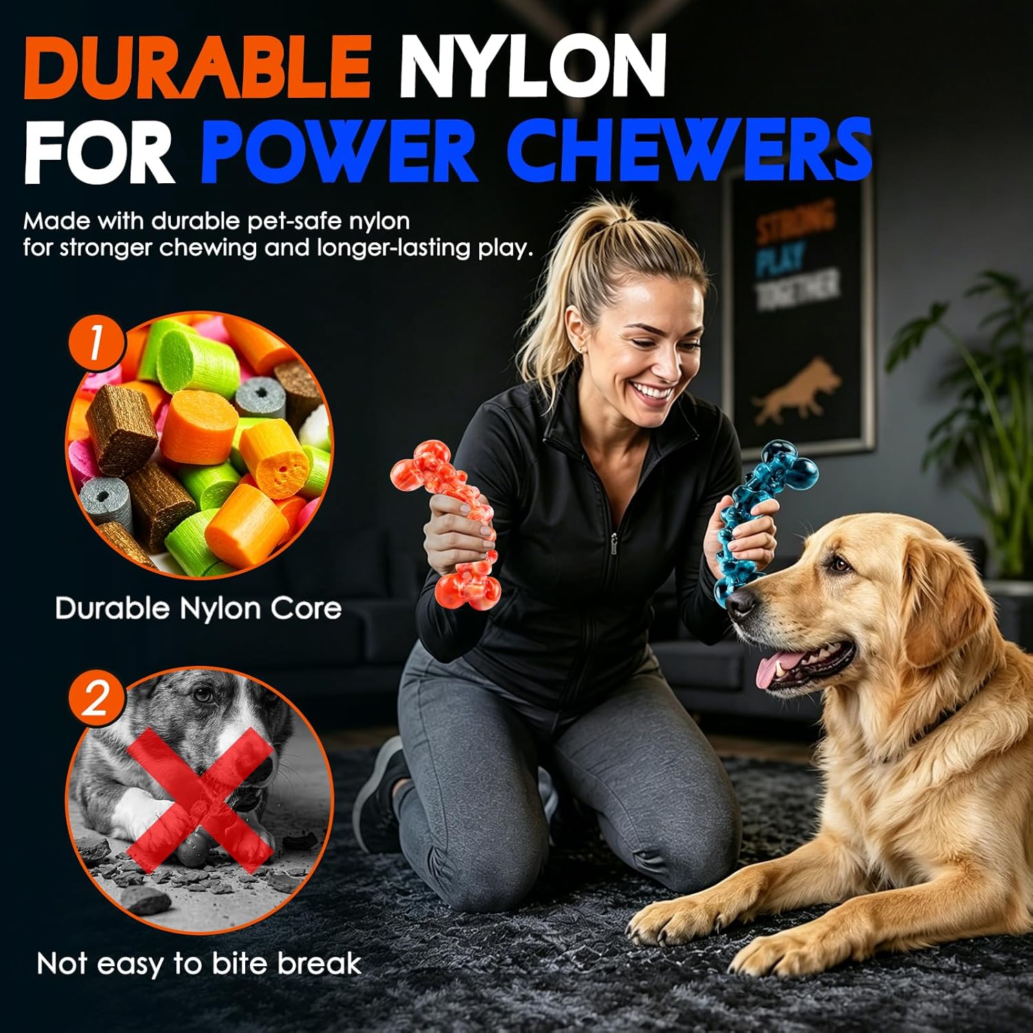 Textured surface of Wowbala dog toy for dental cleaning