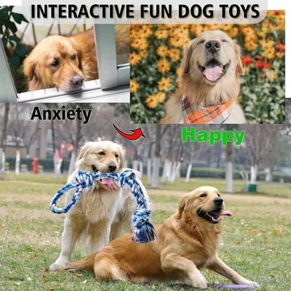 XIGOU teething puppy rope toy blue color variant for stress relief