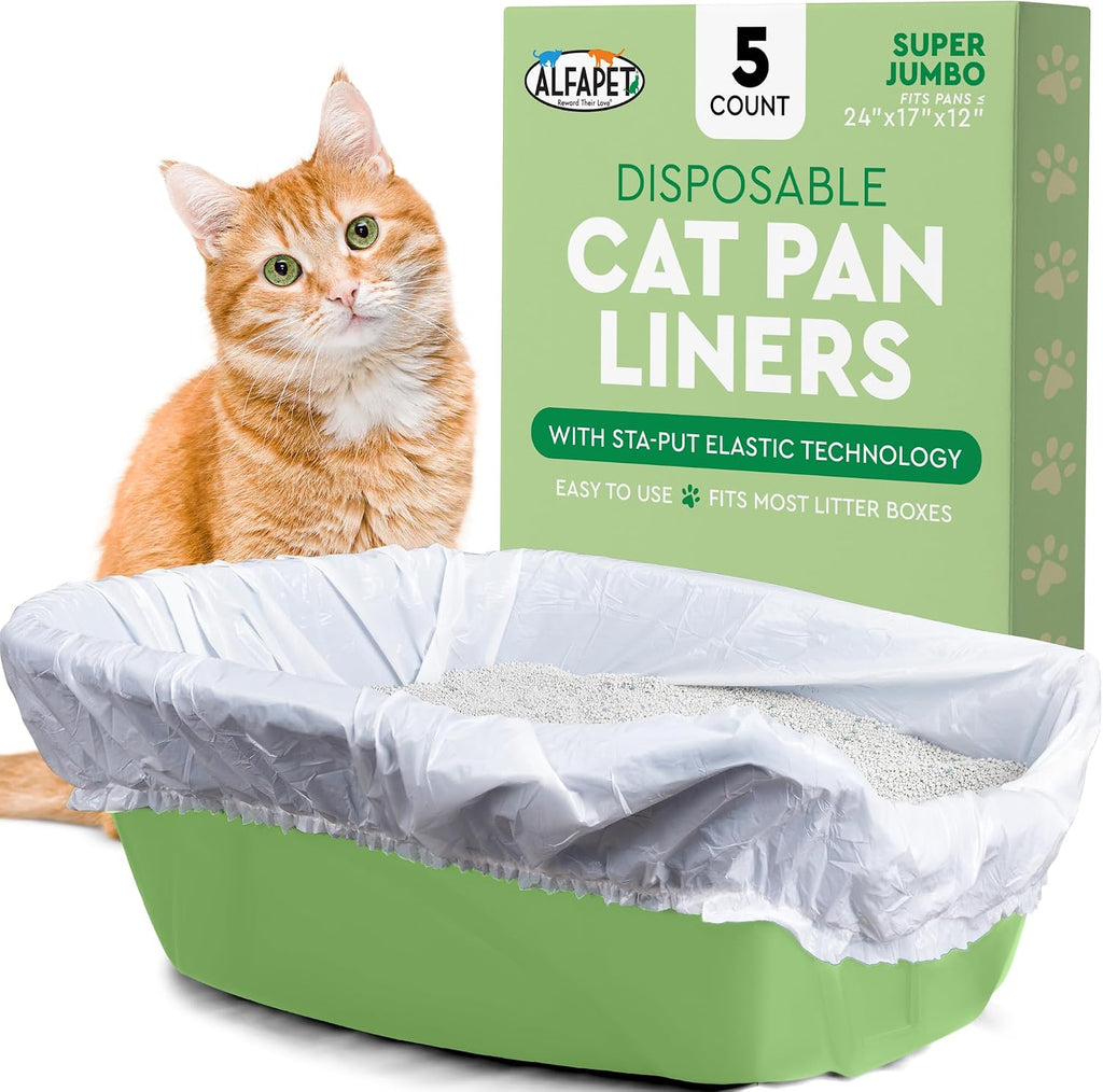 Alfapet elastic cat litter box liners front packaging view