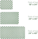 Folded checkered dog training mats for easy storage