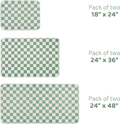 Folded checkered dog training mats for easy storage