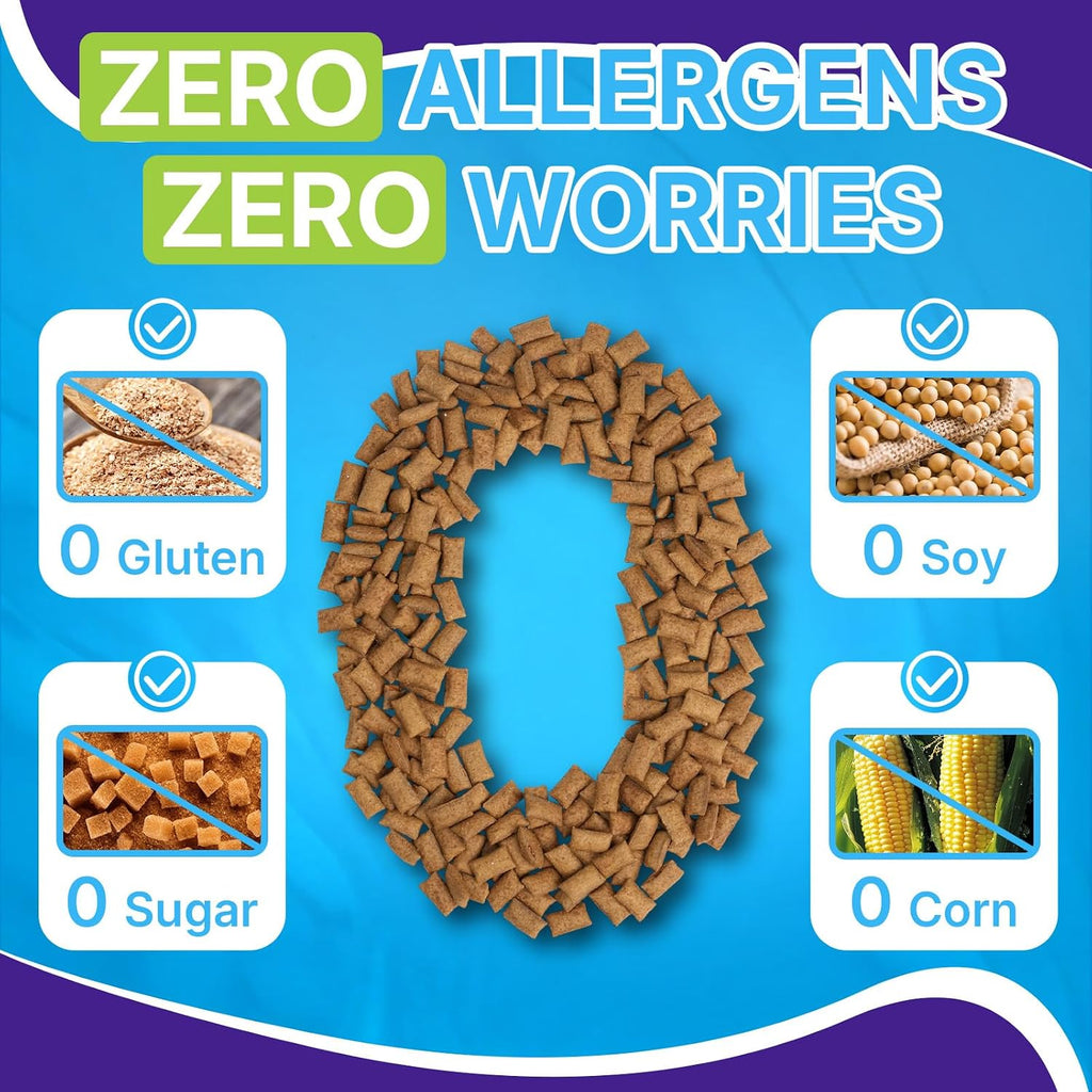 Immune support and probiotic blend product benefits graphic representation.