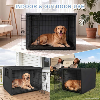 Explore Land indoor travel safe dog crate canopy in obsidian black colorway