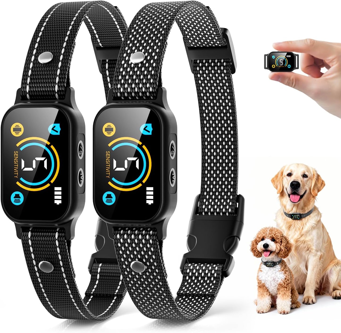 Ianciu 2 Pack Smart Dog Bark Collar front view