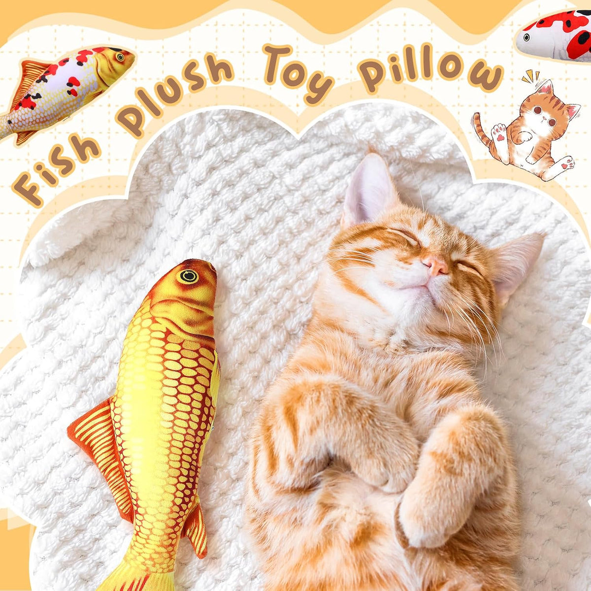 Barydat fish shaped pet play pillows arranged as decorative home nursery cushions