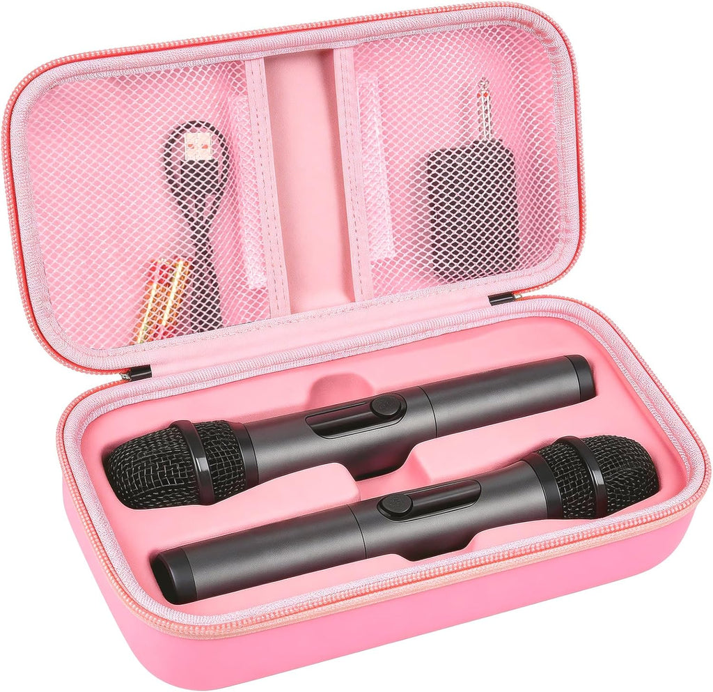 Wireless Microphone Case Compatible with JBL Wireless Two Microphone System, Handheld Dual Mic Travel Bag for Singing or Karaoke for Receivers, Adapters, AA Batteries - Image 9