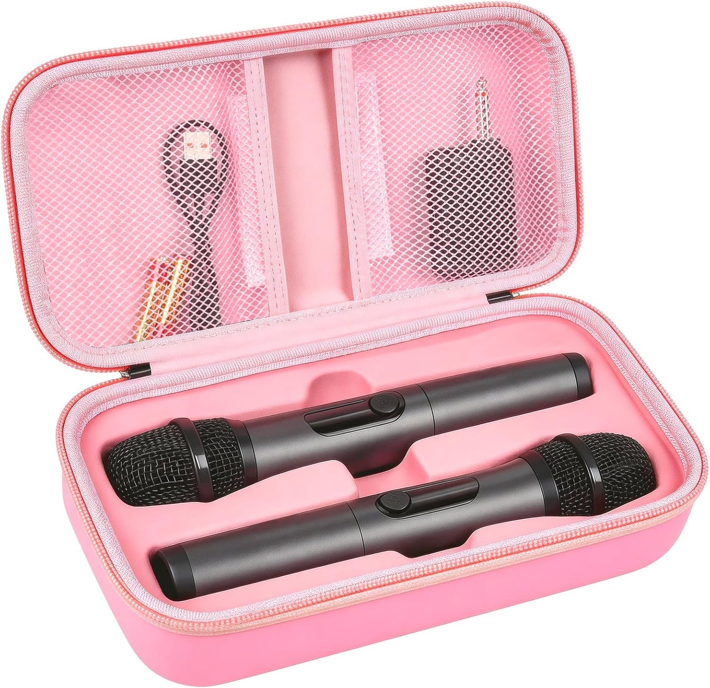 Wireless Microphone Case Compatible with JBL Wireless Two Microphone System, Handheld Dual Mic Travel Bag for Singing or Karaoke for Receivers, Adapters, AA Batteries - Image 9