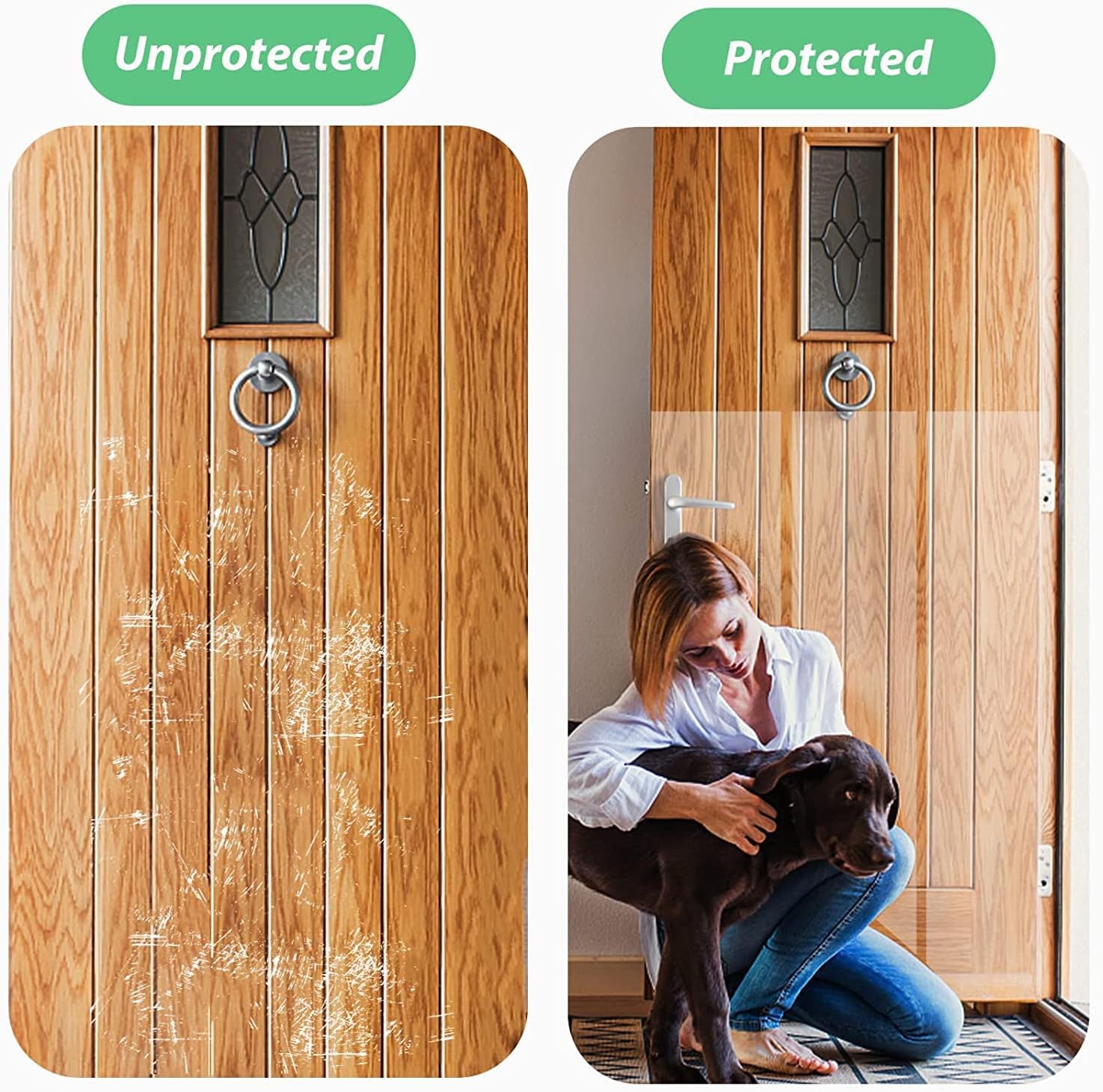 Cat scratching protection tape applied to furniture