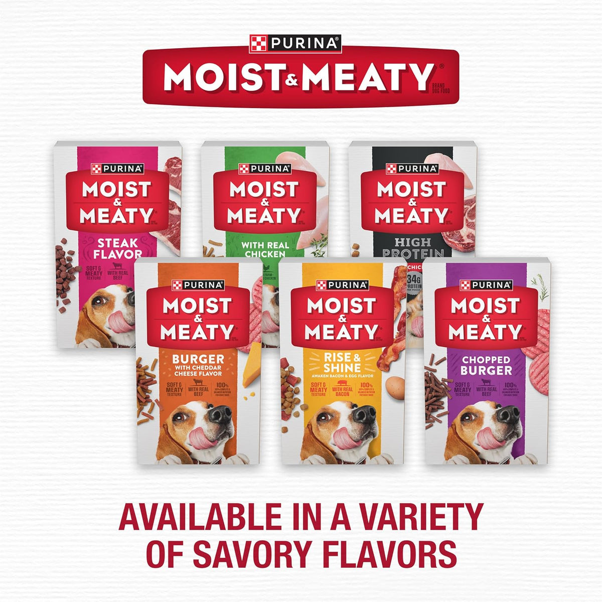 Purina Moist and Meaty complete and balanced adult dog food imported packaging