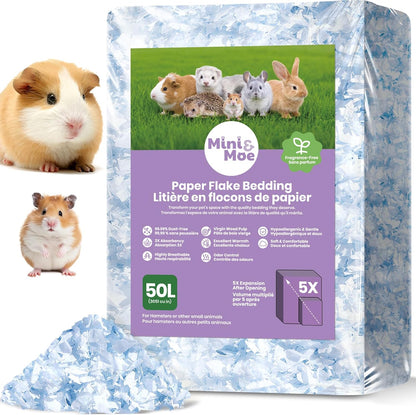 mini&moe Hamster Bedding 50L: Dust-Free and Odor Control Moisture Absorbent Unscented Natural Paper Small Pet Bedding - for Guinea Pigs, Hamsters, Chinchilla,Rabbits,Rat,Ferret, and Gerbil, 50 Liters - Image 10