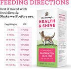 Pet parenting demonstration of administering daily wellness oil for healthy canine joints and heart.