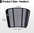 Adjustable hook-and-loop straps on dark blue mesh horse protectors