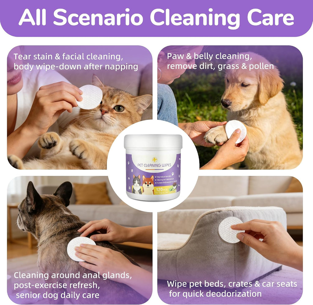 USA imported MyTend hypoallergenic pet tear stain remover pads display.