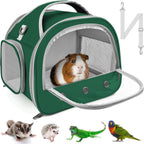 Bissap Bearded Dragon Travel Carrier, Portable Guinea Pig Carrier Bag Tortoise Carrier Pouch for Bunny Hamster Chinchilla Hedgehog Lizard Bird Outgoing Reptile Travel Carrying Case - Grey - Image 9