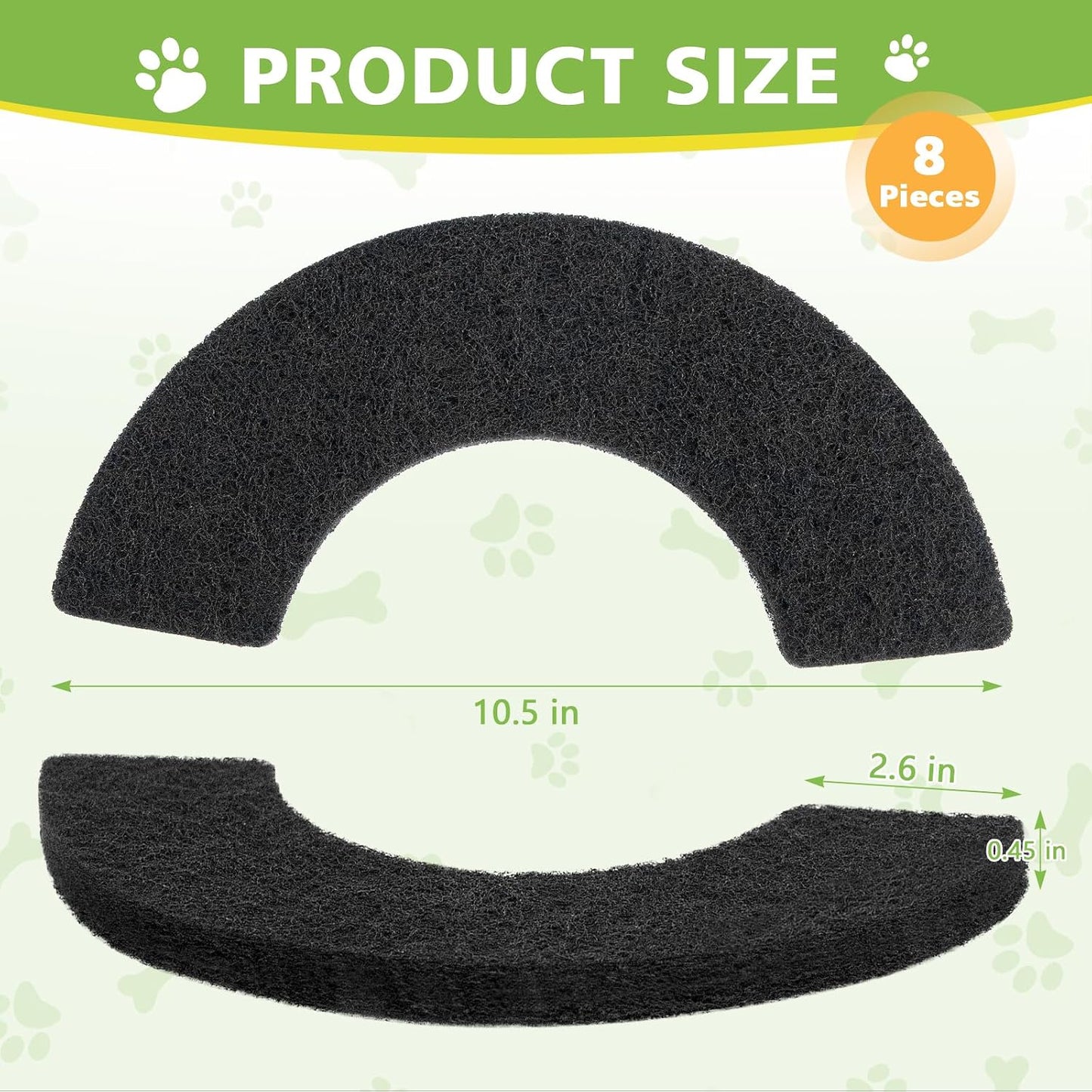 Close up view of the zero point forty five inch thick activated carbon material.