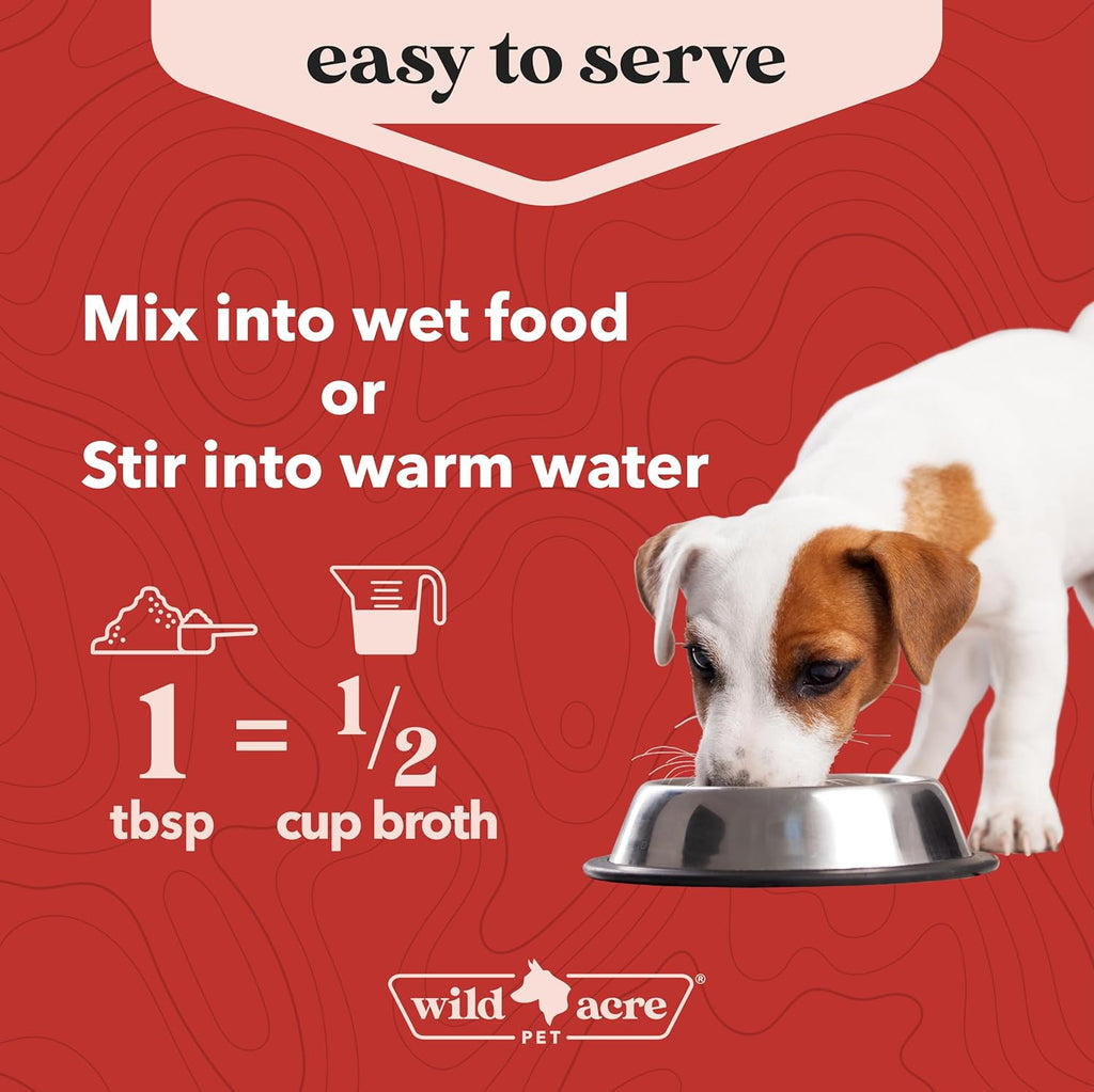 Wild Acre powdered beef bone broth mixed with warm water