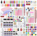 Peacecolor acrylic nail kit front view showcasing the complete set of powders and tools.