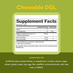 Authentic USA imported Natural Factors DGL 400mg chewable tablets for acid reflux relief.