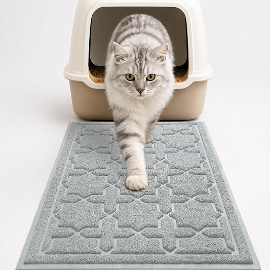 Yimobra Cat Litter Mat front view showing grey color scatter control pad