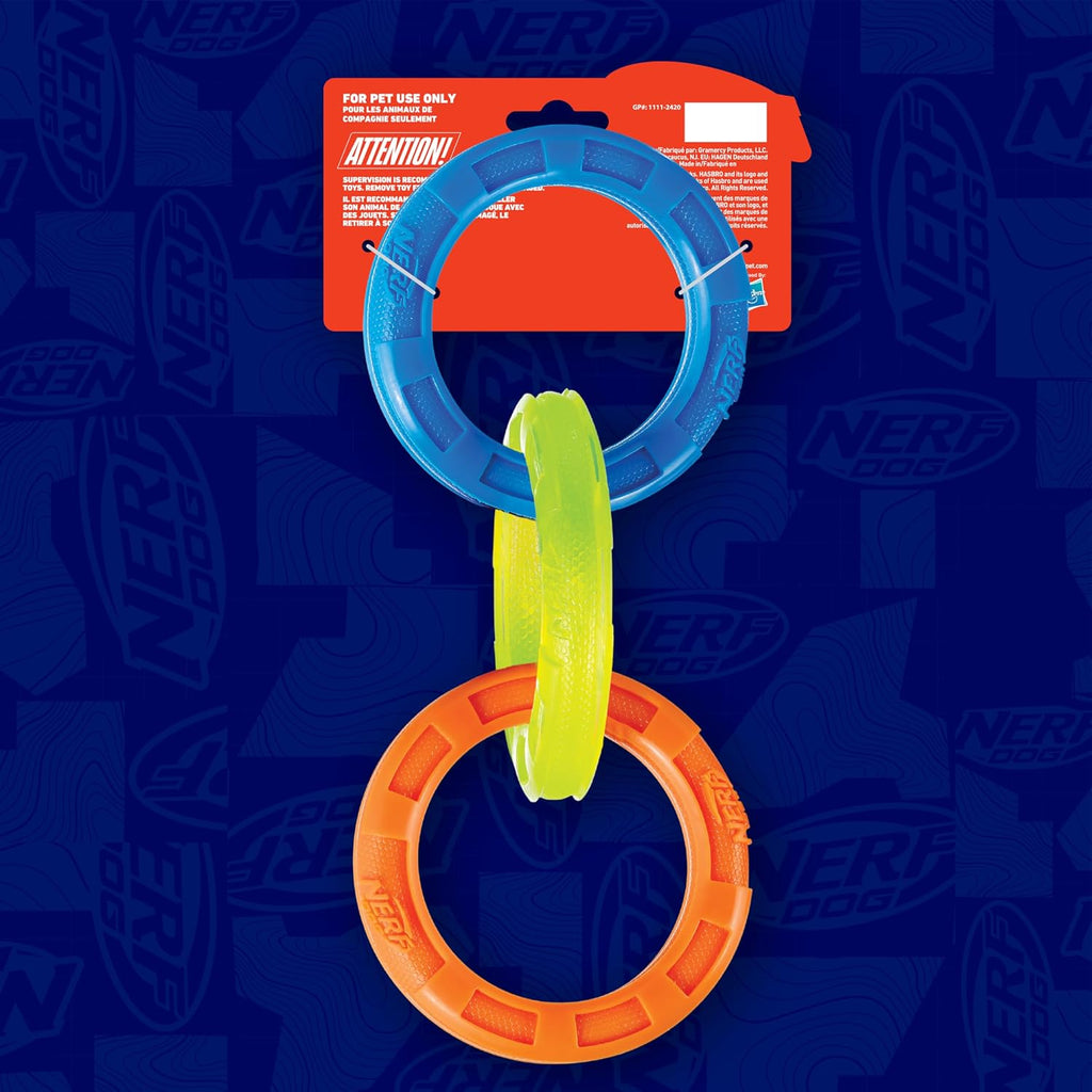 Nerf Dog brand multi color ring toy for all dog breeds