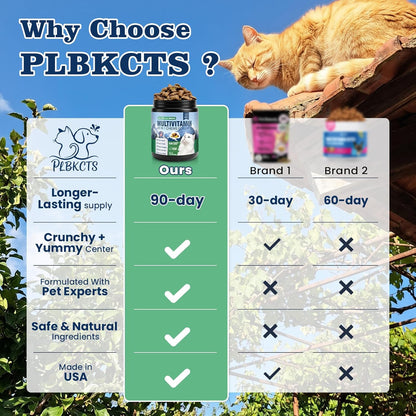 PLBKCTS authentic imported USA cat wellness chews suitable for kittens and senior cats