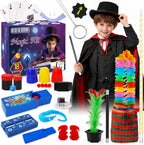 Magic Kit, Magic Tricks for Kids, Magic Set Includes Magic Wand Magician Costume, Pretend Play with Instruction for Kid Beginners, Christmas Halloween Birthday Gift Toys for Boys Girls Age 6-12 - Image 1