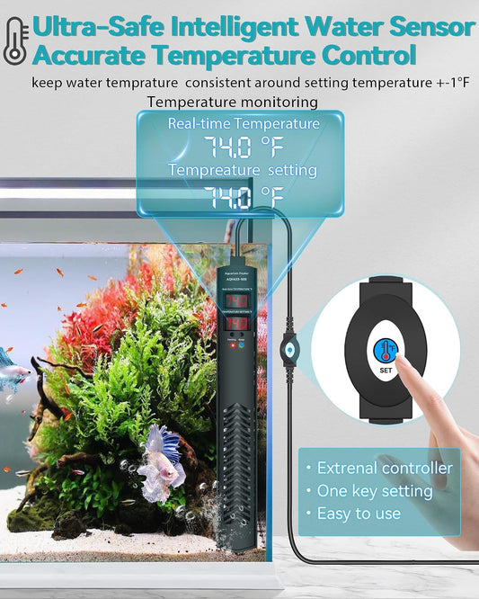 Digital LCD display of AHJ aquarium heater