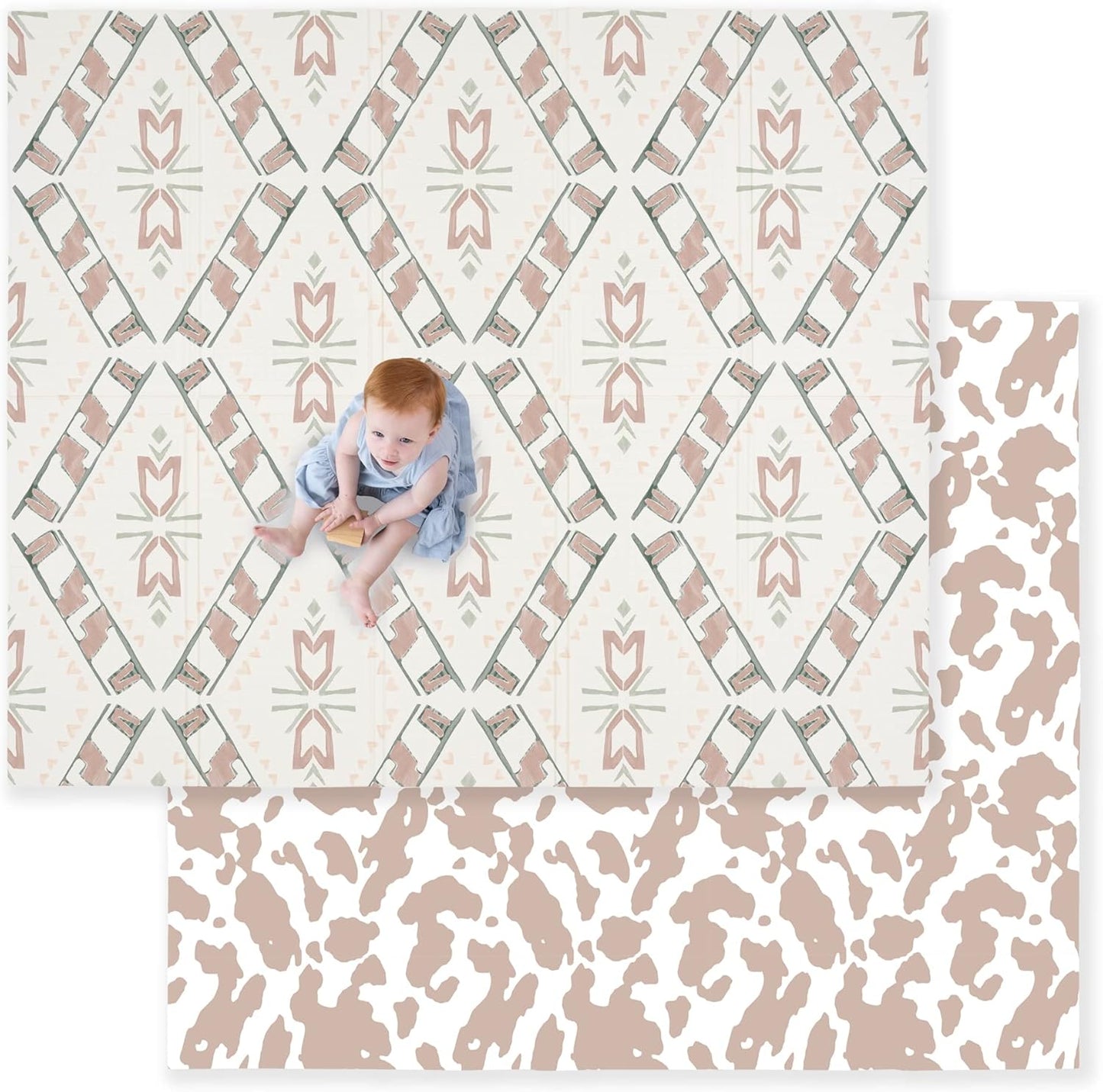 JumpOff Jo Foldable Foam Baby Play Mat front view layout showing large cushioned surface