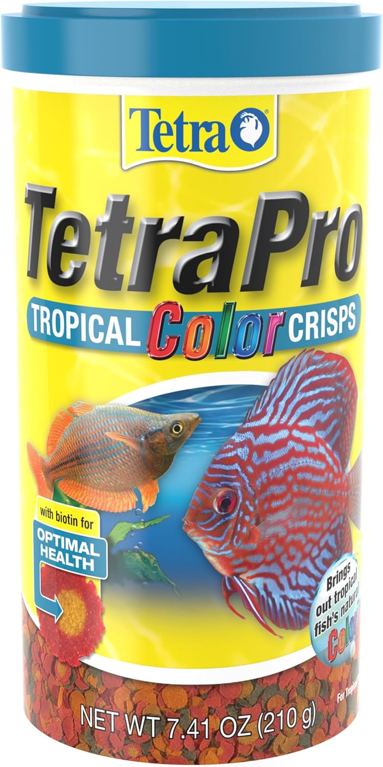 Tetra TetraPro Tropical Color Crisps fish food container front view