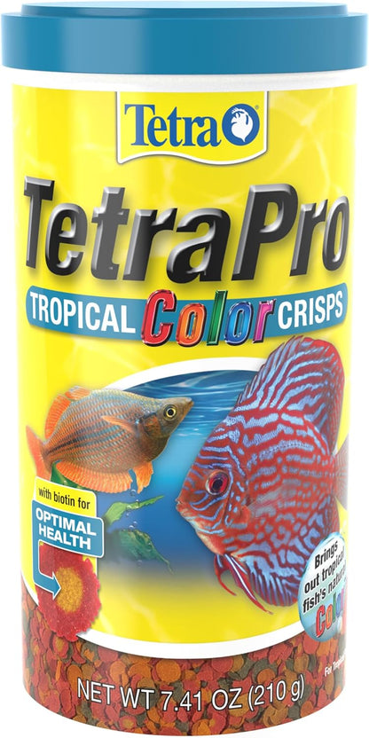 Tetra TetraPro Tropical Color Crisps fish food container front view